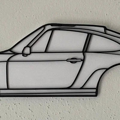 Tranh treo tường silhouette Porsche 911 930 Turbo (1980)