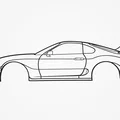Tranh Treo Tường Silhouette Toyota Supra MK4 - Thumbnail 1