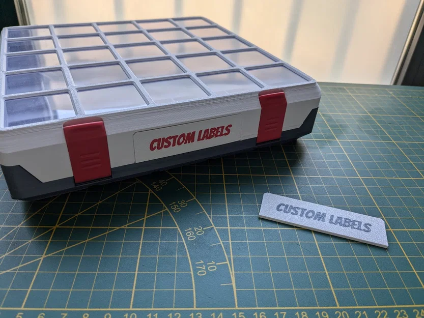 Bộ tạo nhãn dán tùy chỉnh cho Modern Gridfinity Case (Parametric) - Image 1