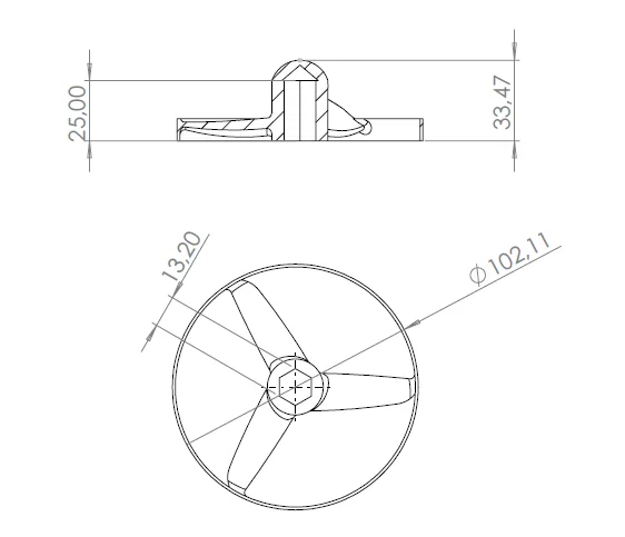 Cánh quạt chân vịt 100mm cho thuyền mô hình và Kayak - Image 3
