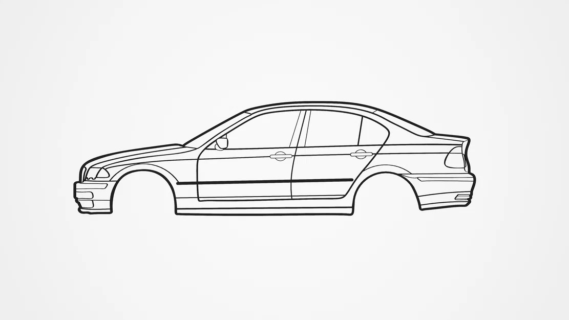 Tranh treo tường Silhouette BMW E46 - Image 1