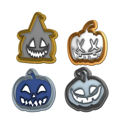 Bộ khuôn cắt bánh quy Halloween hình bí ngô độc đáo cho nhà bếp