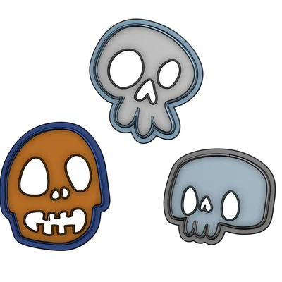 Bộ khuôn cắt bánh quy hình đầu lâu cho Halloween