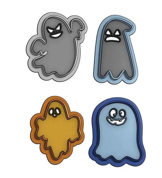 Bộ khuôn cắt bánh quy Halloween hình ma (set) - Image 1