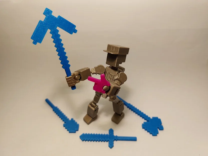 Dụng cụ Minecraft cho các figure khớp in 3D 13 inch - Image 1