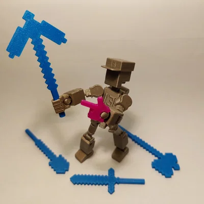Dụng cụ Minecraft cho các figure khớp in 3D 13 inch