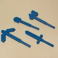 Dụng cụ Minecraft cho các figure khớp in 3D 13 inch - Thumbnail 6