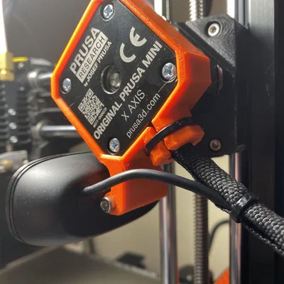 Ngàm Logitech C270 cho Prusa Mini kèm cable strain relief