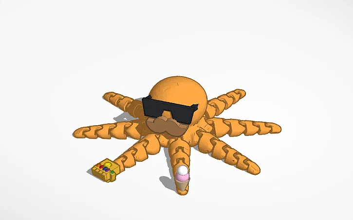 Mô hình Bạch tuộc khớp nối (Articulated Octopus) siêu ngầu để in 3D - Image 1