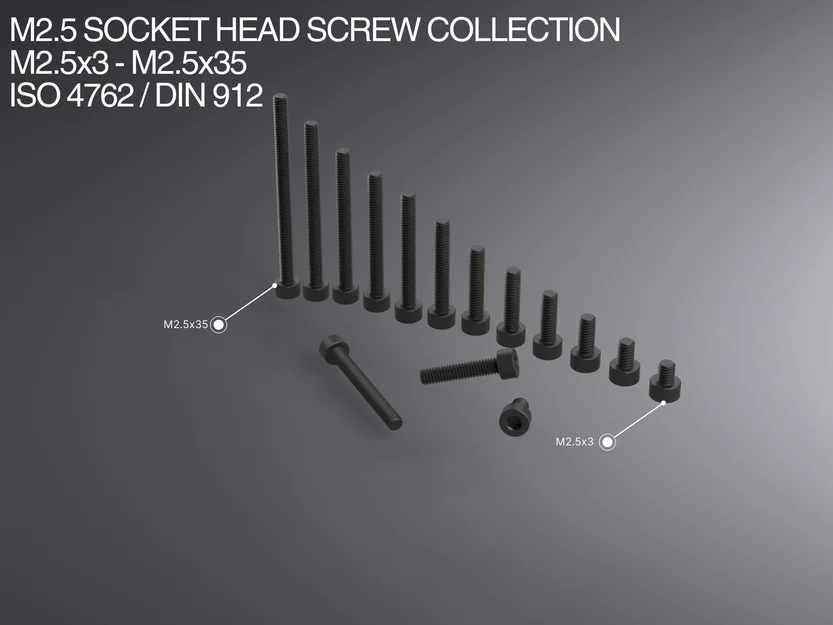 Bộ Socket Head Screw M2.5x3–M2.5x35 ISO 4762 / DIN 912 - Image 1