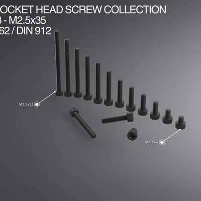 Bộ Socket Head Screw M2.5x3–M2.5x35 ISO 4762 / DIN 912