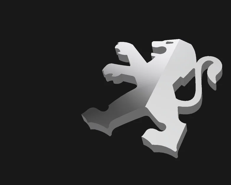 Mô hình 3D logo sư tử Peugeot - Thiết kế sắc nét cho dân mê xe - Image 1