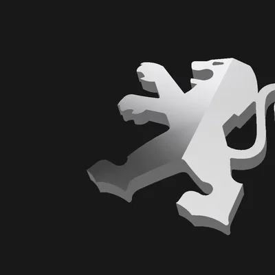 Mô hình 3D logo sư tử Peugeot - Thiết kế sắc nét cho dân mê xe