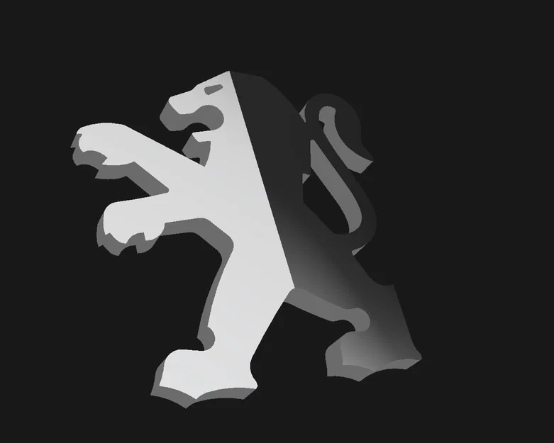 Mô hình 3D logo sư tử Peugeot - Thiết kế sắc nét cho dân mê xe - Image 2