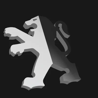 Mô hình 3D logo sư tử Peugeot - Thiết kế sắc nét cho dân mê xe