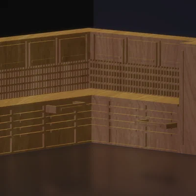 Mô hình bàn làm việc garage (garage bench) thu nhỏ cho sa bàn