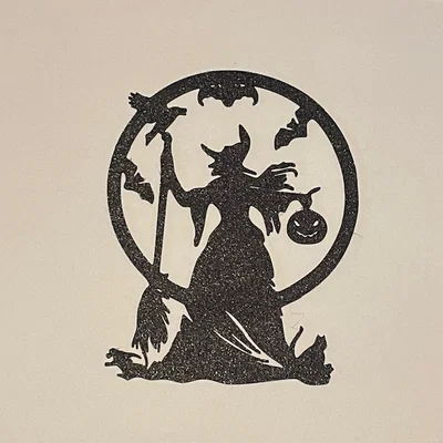 Tranh Treo Tường Halloween Phù Thủy Bí Ngô & Dơi (Wallart Decor V3)