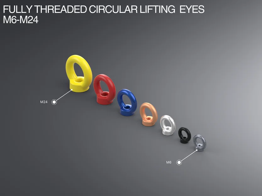 Mắt cẩu tròn ren suốt (Fully Threaded Circular Lifting Eyes) M6–M24 - Image 1