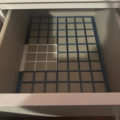 Baseplate Gridfinity cho ngăn kéo IKEA Malm 40x55cm (bản nhỏ, loại 2 ngăn)