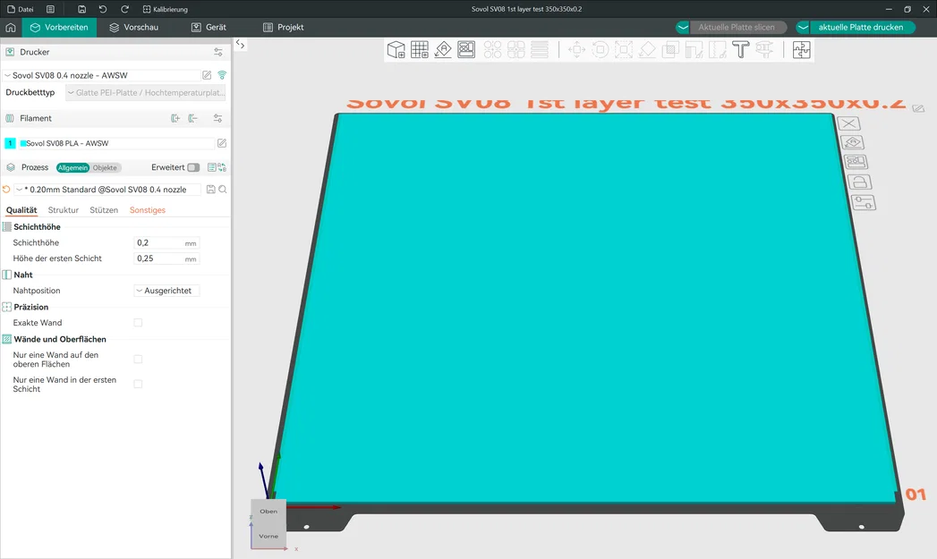 Bài test first layer Sovol SV08 350x350x0.2 - Image 3