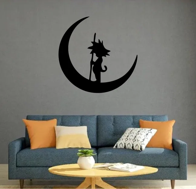 Mô hình trang trí tường Goku trên mặt trăng in 3D phong cách anime - Image 1