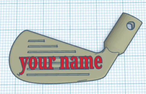 Móc khóa hình gậy golf cá nhân hóa - Phụ kiện in 3D cực chất - Image 1