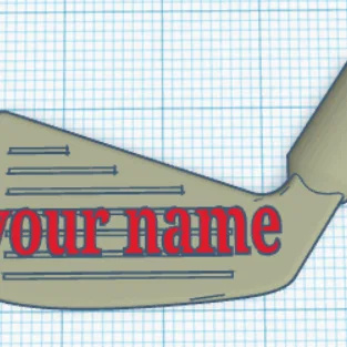 Móc khóa hình gậy golf cá nhân hóa - Phụ kiện in 3D cực chất