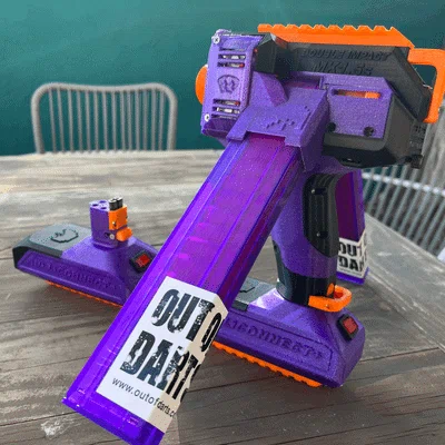 Double Impact – Blaster Pistol Flywheel Full Auto 2 Băng Talon (Dual Magazine)