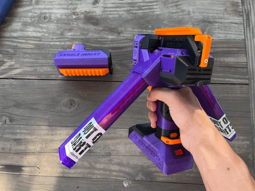 Double Impact – Blaster Pistol Flywheel Full Auto 2 Băng Talon (Dual Magazine) - Image 4