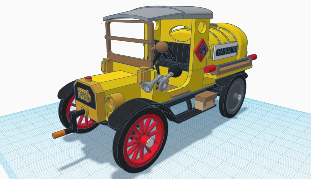 Mô hình in 3D xe Ford Model T 1927 - Xe bồn nhiên liệu cổ điển - Image 16