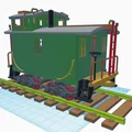 Mô hình tàu hỏa cổ điển Caboose 1933 - Thiết kế in 3D chi tiết - Thumbnail 2
