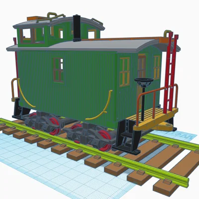 Mô hình tàu hỏa cổ điển Caboose 1933 - Thiết kế in 3D chi tiết