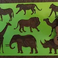 Bộ khuôn vẽ hình động vật châu Phi (Stencil Africa) cho bé - Thumbnail 1