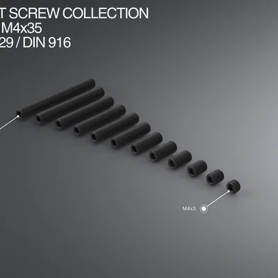 Bộ sưu tập M4 Set Screw M4x3–M4x35 ISO 4029 / DIN 916