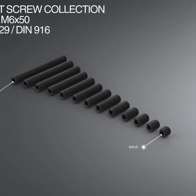 Bộ sưu tập M6 Set Screw M6x6–M6x50 ISO 4029 / DIN 916