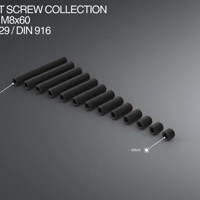 Bộ sưu tập set screw M8 M8x8–M8x60 ISO 4029 / DIN 916