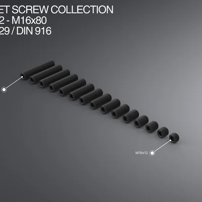 Bộ sưu tập Set Screw M16 M16x12–M16x80 ISO 4029 / DIN 916