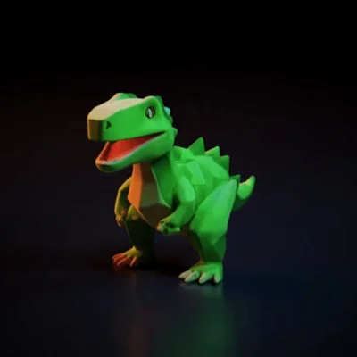 Mô hình khủng long Low-Poly đáng yêu - Thiết kế tối giản cho in 3D