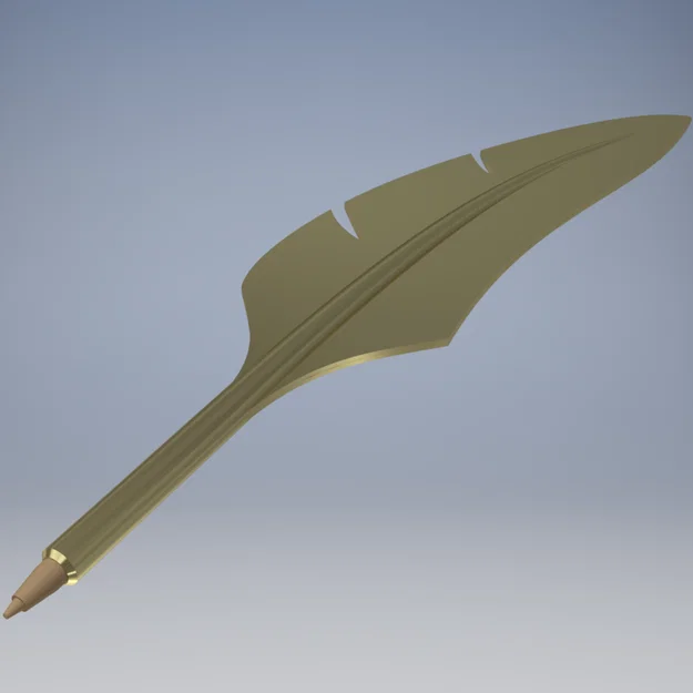 Bút lông đơn giản (quill pen) - Simple quill pen - lapiz pluma sencilla - Image 3