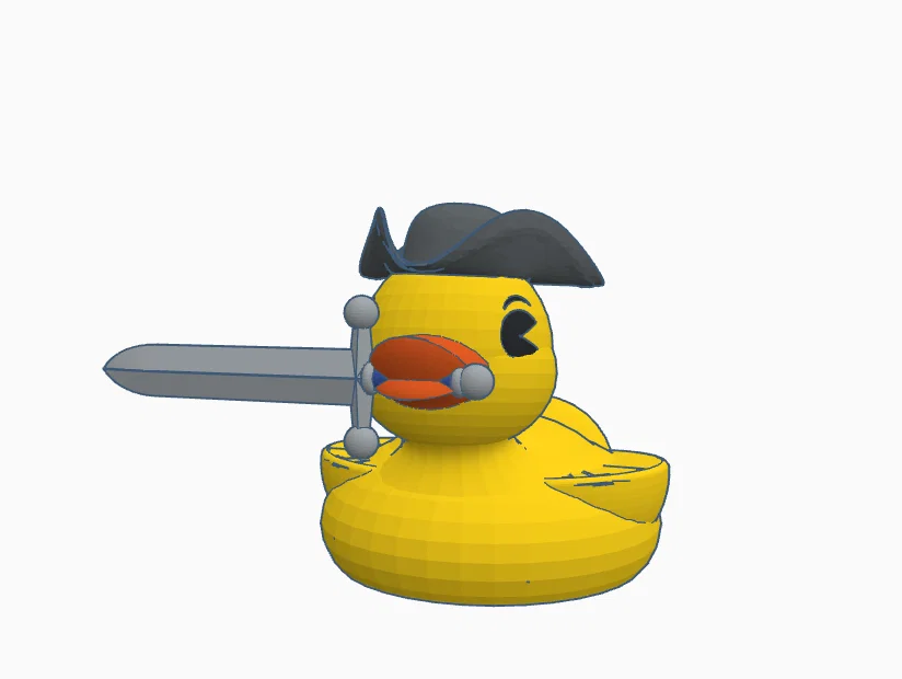 Mô hình chú vịt cướp biển cầm kiếm (Dangerous Rubber Ducky) 3D - Image 1