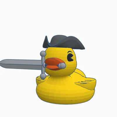 Mô hình chú vịt cướp biển cầm kiếm (Dangerous Rubber Ducky) 3D