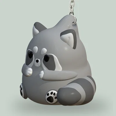 Móc Khóa Gấu Mèo Dễ Thương (Cute Racoon Keychain)