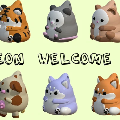 Móc Khóa Gấu Mèo Dễ Thương (Cute Racoon Keychain)