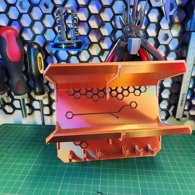 Móc Treo Chìa Khóa Gắn Tường 2 Khay (Hexagons) – In 3D