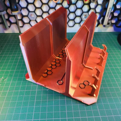 Móc Treo Chìa Khóa Gắn Tường 2 Khay (Hexagons) – In 3D