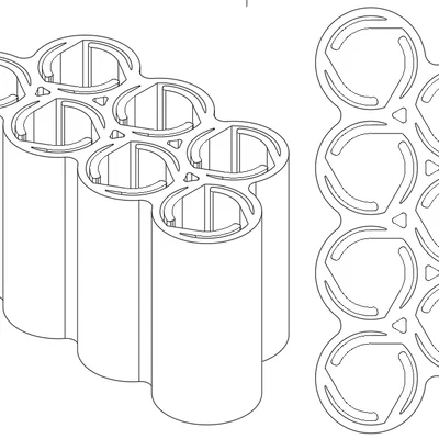 Mảng khay giữ 7 cell (7 cell holder array) cho cell “ELF BAR”
