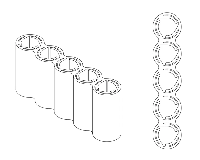 Mảng khay giữ 5 cell (5 cell holder array) - Image 1