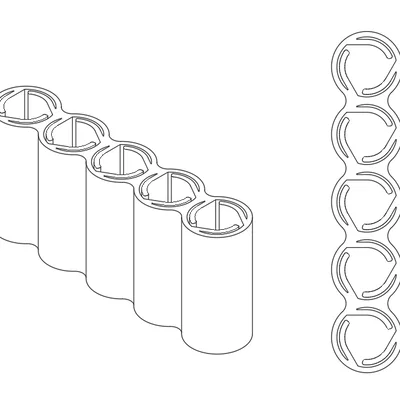 Mảng khay giữ 5 cell (5 cell holder array)