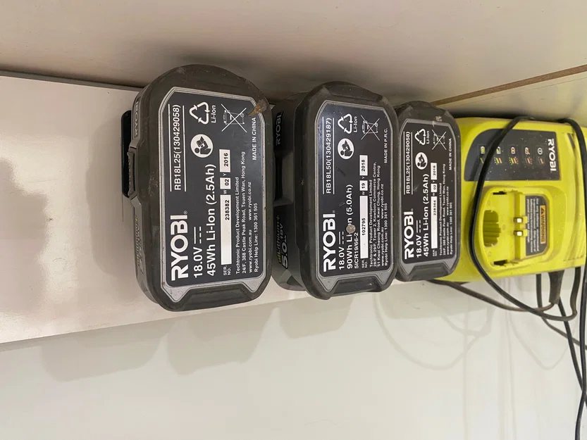 Giá treo pin Ryobi 18V - Phụ kiện 3D gọn gàng cho xưởng làm việc - Image 2