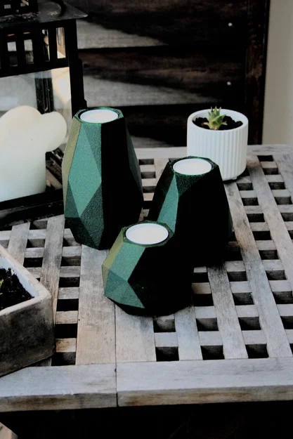 Bộ sưu tập cốc nến 3D đa giác Candle V12 sang trọng cho gia đình - Image 2